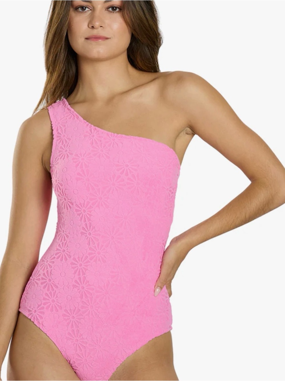 Snapper Rock Bubblegum Bloom One Shoulder Swimsuit | Girls Size 9/10 | NWT